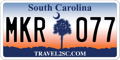 SC license plate MKR077