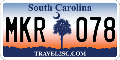 SC license plate MKR078