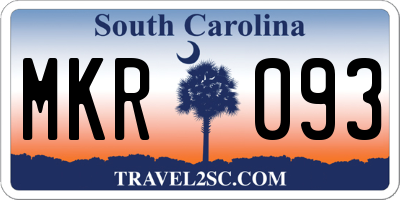SC license plate MKR093
