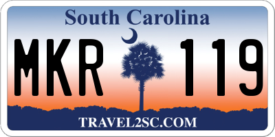 SC license plate MKR119