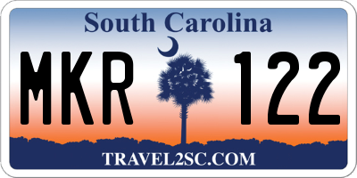 SC license plate MKR122