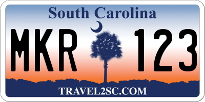 SC license plate MKR123
