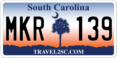 SC license plate MKR139