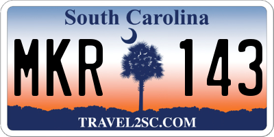 SC license plate MKR143