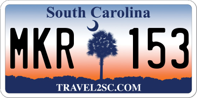 SC license plate MKR153
