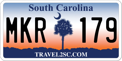 SC license plate MKR179