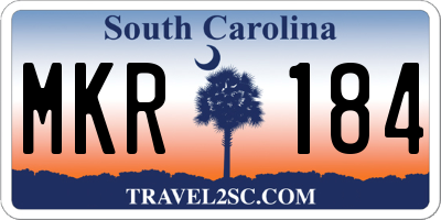 SC license plate MKR184