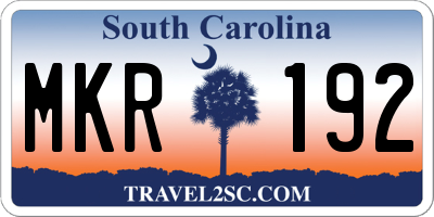 SC license plate MKR192
