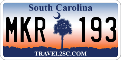 SC license plate MKR193