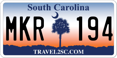 SC license plate MKR194