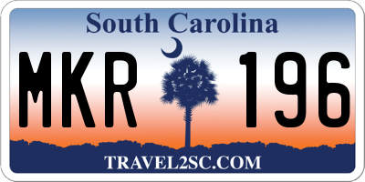 SC license plate MKR196
