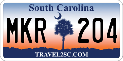SC license plate MKR204