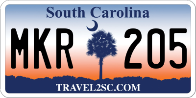 SC license plate MKR205