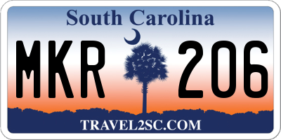 SC license plate MKR206