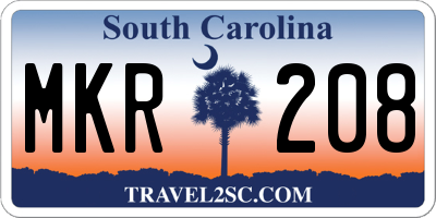 SC license plate MKR208