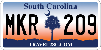 SC license plate MKR209