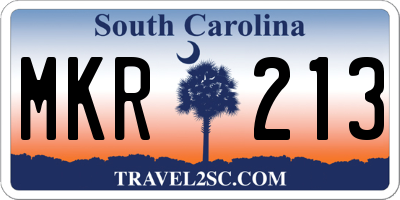 SC license plate MKR213