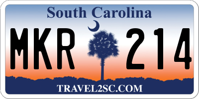 SC license plate MKR214