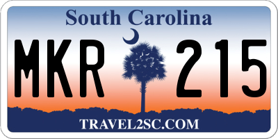SC license plate MKR215