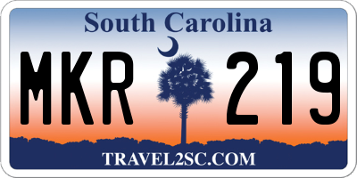 SC license plate MKR219