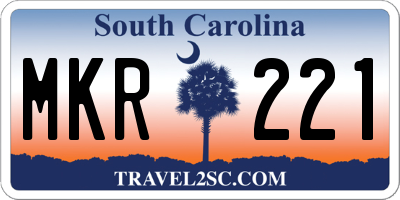 SC license plate MKR221