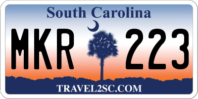 SC license plate MKR223