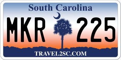SC license plate MKR225
