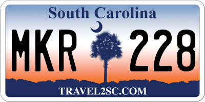 SC license plate MKR228