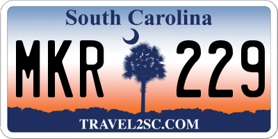 SC license plate MKR229