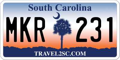 SC license plate MKR231