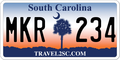 SC license plate MKR234