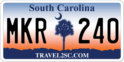 SC license plate MKR240
