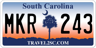 SC license plate MKR243