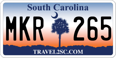 SC license plate MKR265