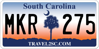SC license plate MKR275