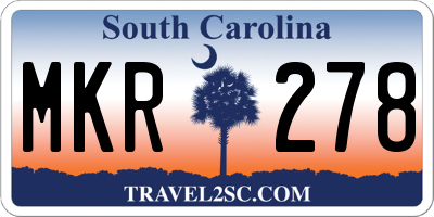 SC license plate MKR278