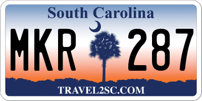 SC license plate MKR287