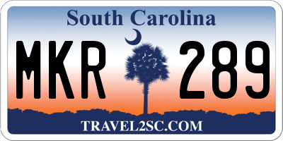 SC license plate MKR289