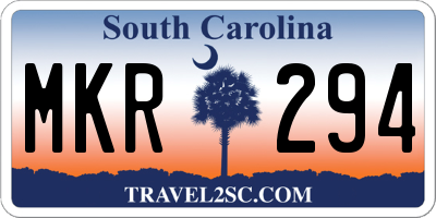 SC license plate MKR294