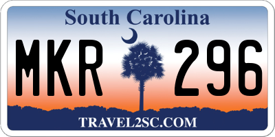 SC license plate MKR296