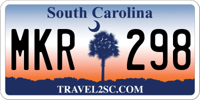 SC license plate MKR298