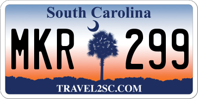 SC license plate MKR299