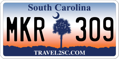 SC license plate MKR309