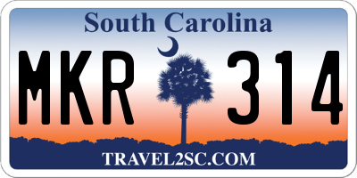 SC license plate MKR314