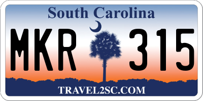 SC license plate MKR315