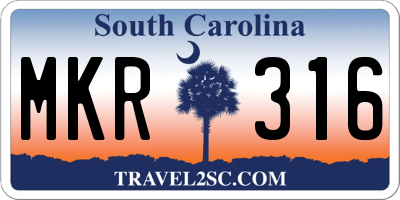 SC license plate MKR316