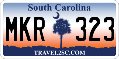 SC license plate MKR323