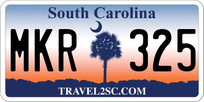 SC license plate MKR325