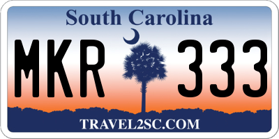 SC license plate MKR333