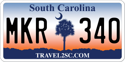 SC license plate MKR340
